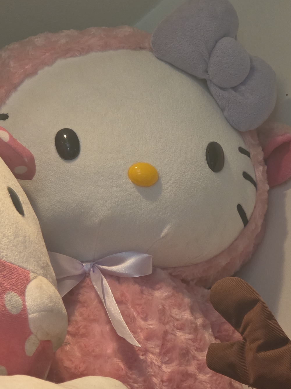 Hello Kitty Plush Greeter  Accent Pillow in Pink, White and Lavender